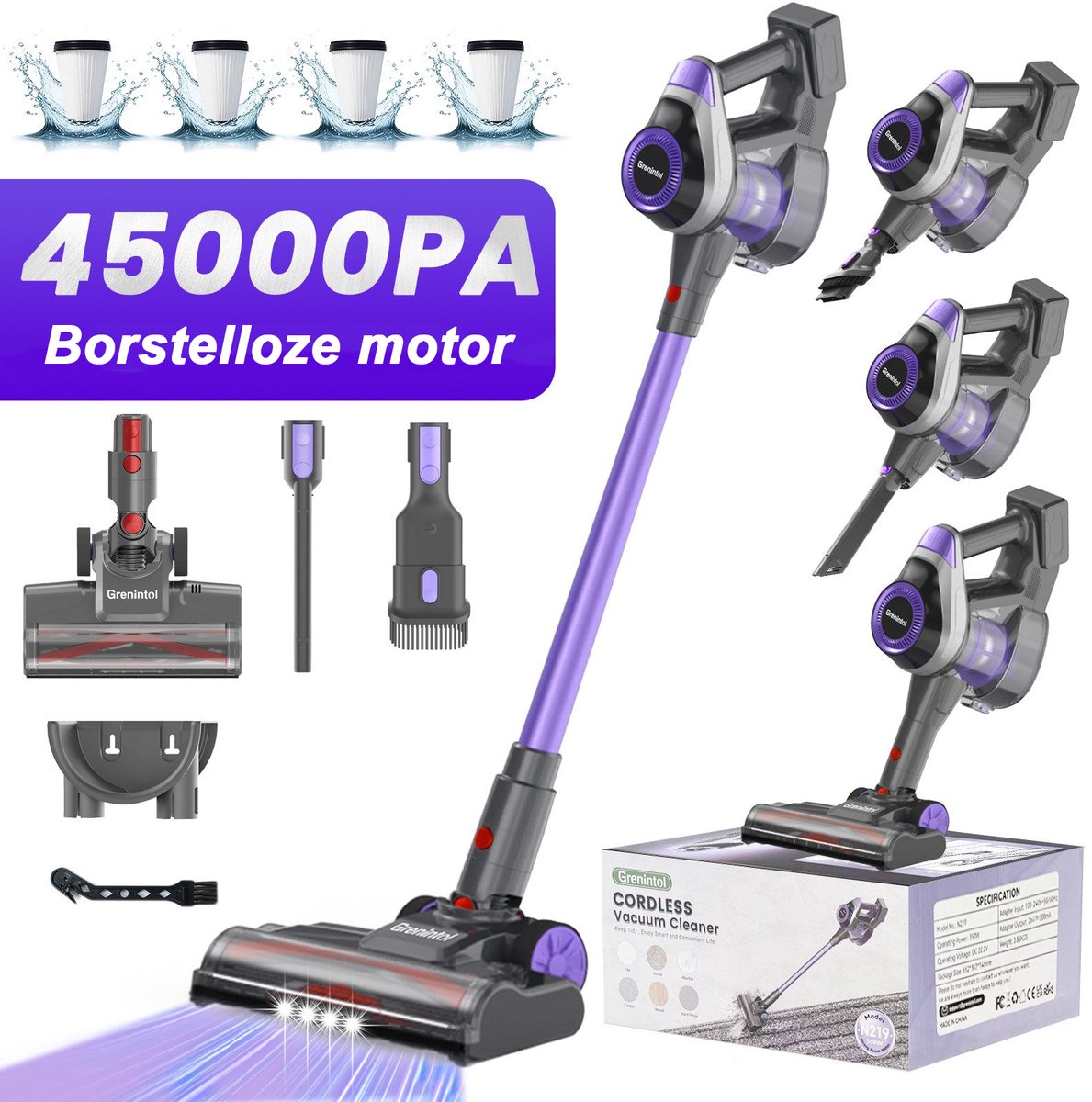 Grenintol Steelstofzuiger Draadloos - Steelstofzuiger