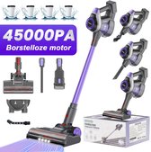 Bol.com Grenintol - Steelstofzuiger-45000Pa Steelstofzuiger Draadloos- 350W Snoerloze stofzuiger- Touchscreen en anti - klit bor... aanbieding