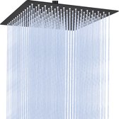Sofetiy MAX Regendouchekop 30 CM Vierkant - Waterbesparende Douchekop - Hoge Druk - Hoofddouche - Anti-kalk Douchekop - RVS - Zwart