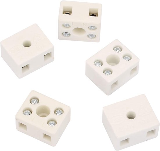 Weikeya Ceramic Terminal Block Ceramic Porcelain Connectors 22 x 18 x ...
