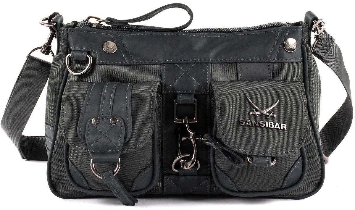 Sansibar schoudertas Calima Zip Bag Anthracite antraciet
