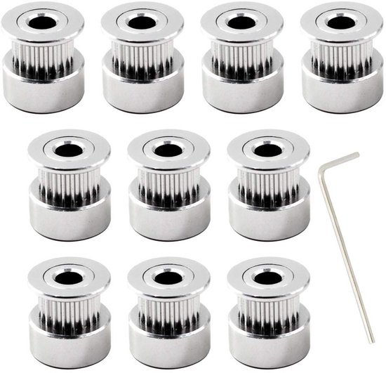 Produktbild von 10 Stück GT2 Zahnriemen-Riemenscheibe 20 Zähne, 5 Mm Bohrung, 6 Mm Breite, Für 3D-Drucker (RepRap, Prusa, Mendel)