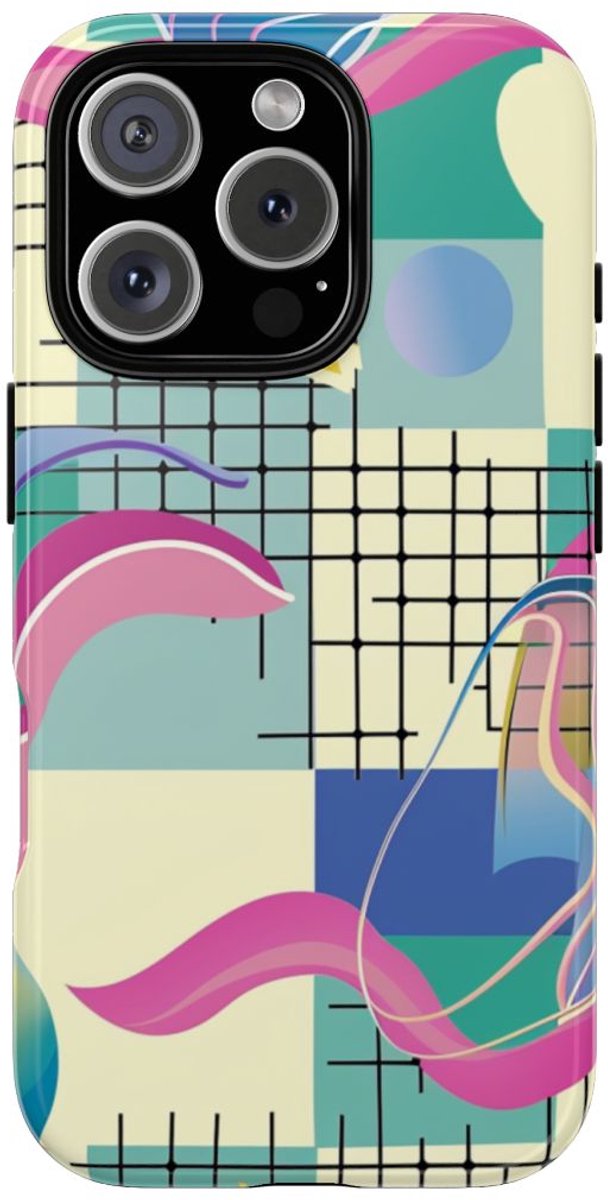 Kleurrijk Abstract Geometrisch Patroon – Telefoonhoesje Geschikt voor iPhone 16 Pro