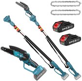 VirtuBuy® - Elektrische Snoeischaar - Takkenschaar Telescopisch - Elektrische Takkenzaag - Kettingzaag - Maximaal 2,5 M - Zwart met Groen - 2 Accu's 21V
