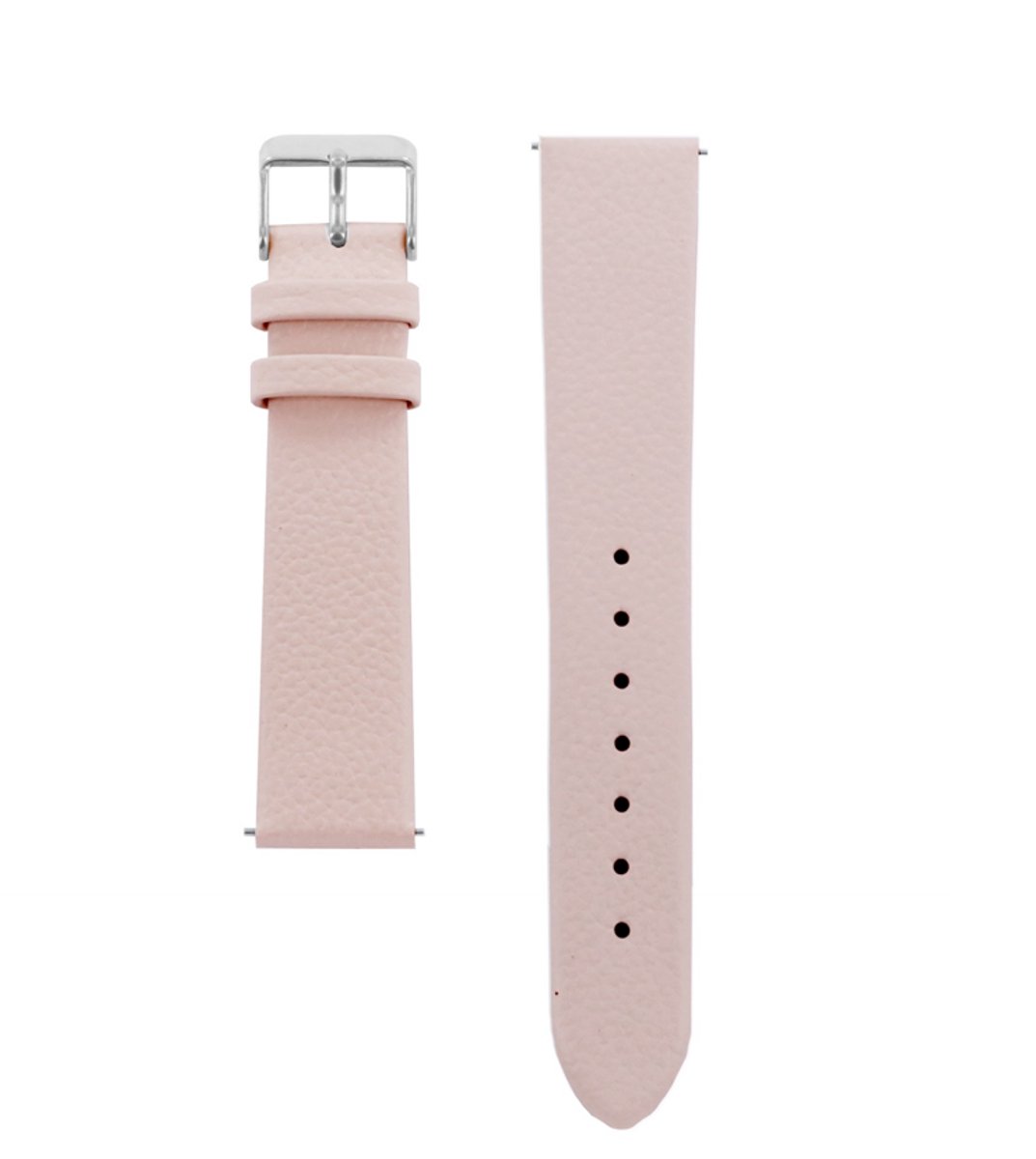 CO88 Collection 8CS-10011 Leren Horlogeband - 18mm Aanzet - Gesp - 20cm Totaal lengte - Licht Roze - Staal