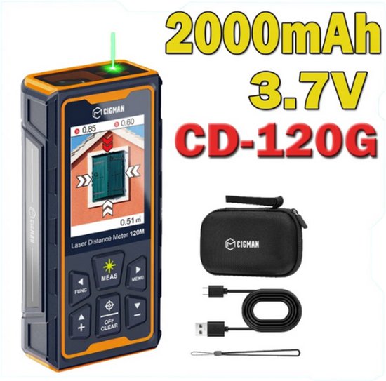 TORVEX 2 in 1 Lasermeter - Laser afstandsmeters – Afstandsmeter - 40m - Leidingzoeker Metaal/Koper/Stroomdraad/Hout - Leidingdetector - Oplaadbaar