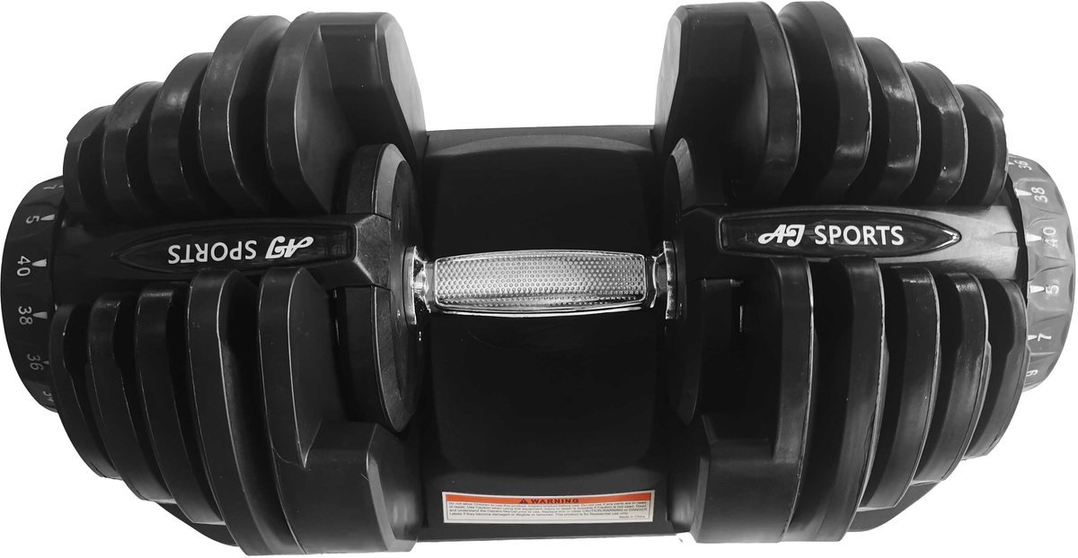 AJ-Sports Verstelbare dumbell 40kg - 5 t/m 40kg - Gewichten - Dumbell Set - Gewichten set - Halterset - Fitness gewichten - Krachttraining - Fitness - Zwart – foto 4