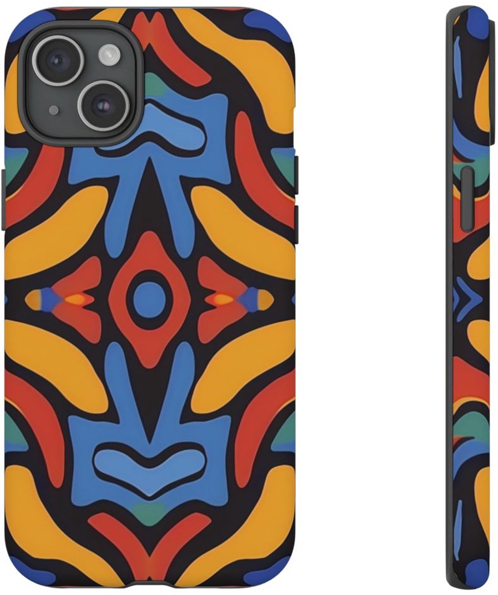Kleurrijk Abstract Patroon – Telefoonhoesje Geschikt voor iPhone 15 Plus