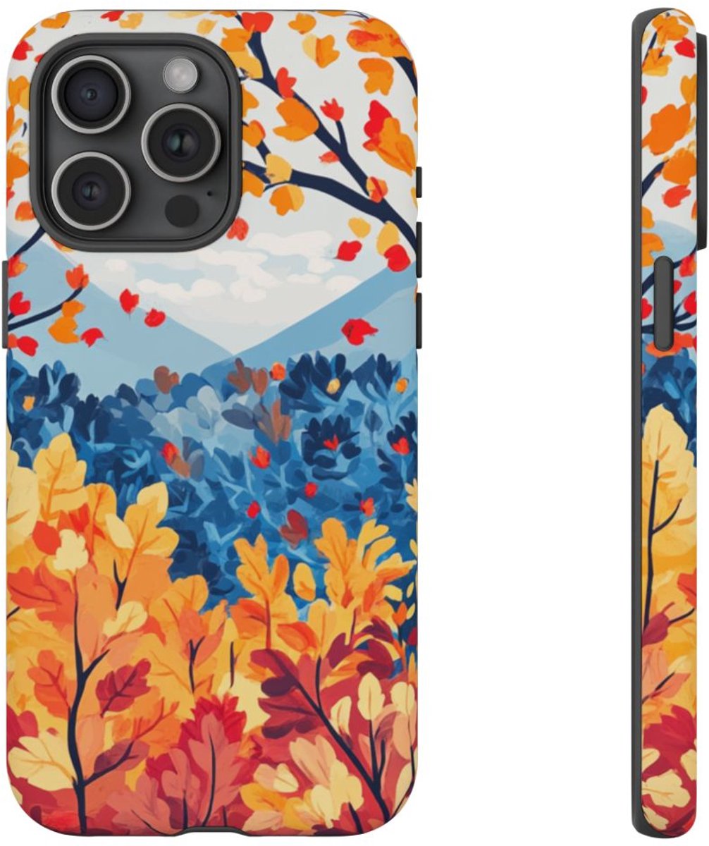 Kleurrijke Herfstbomen en Bladertooi – Telefoonhoesje Geschikt voor iPhone 15 Pro Max