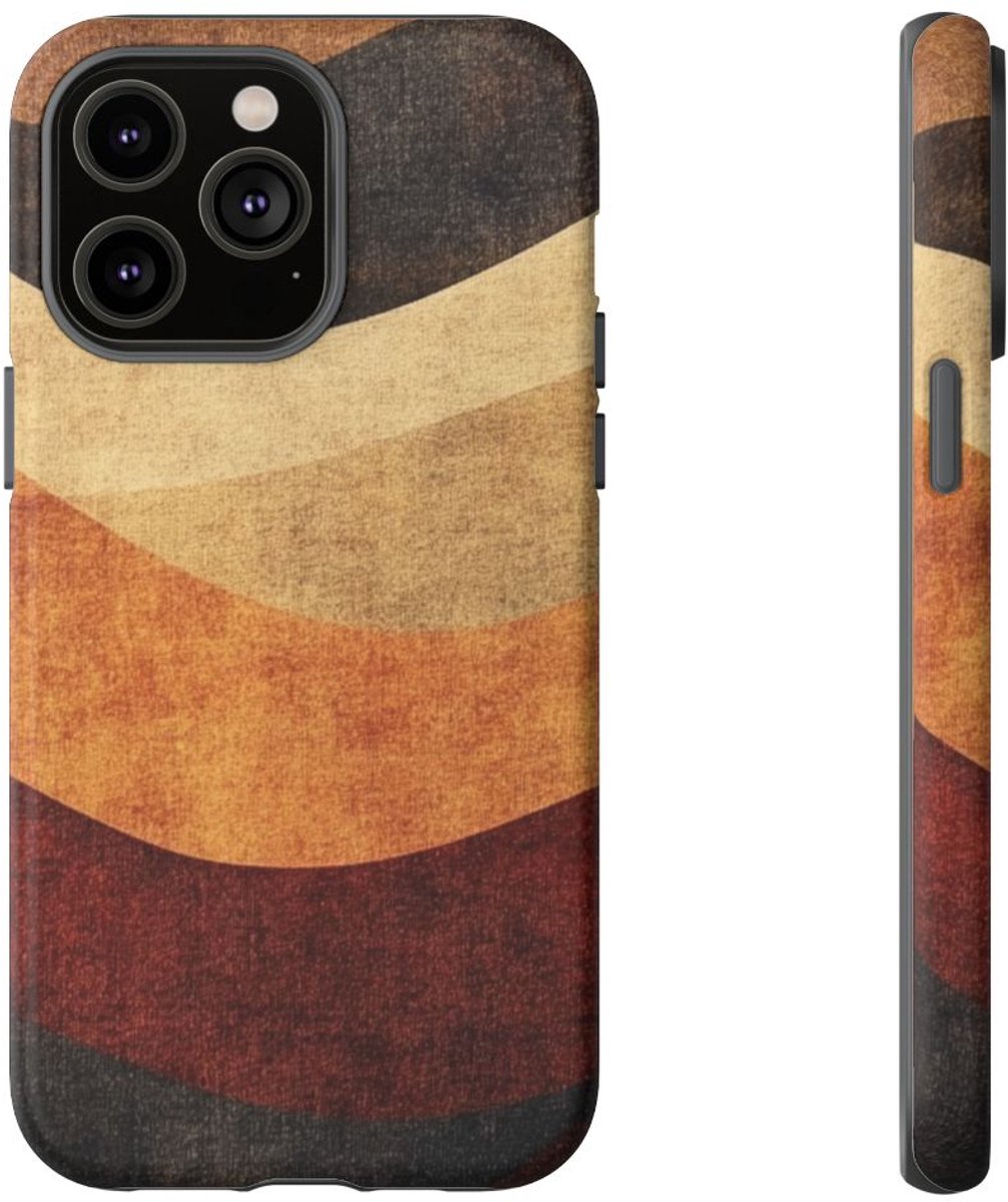 Warme Abstracte Golfpatronen – Telefoonhoesje Geschikt voor iPhone 14 Pro Max