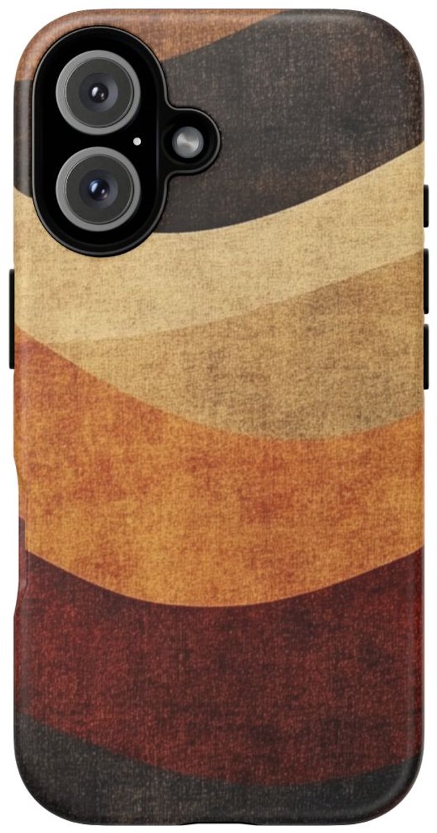 Warme Abstracte Golfpatronen – Telefoonhoesje Geschikt voor iPhone 16