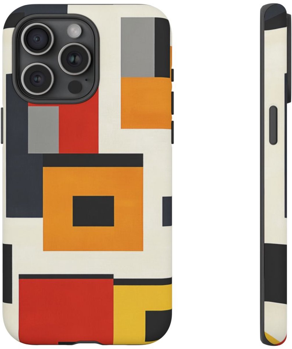 Geometrisch Abstracte Kleurenblokken – Telefoonhoesje Geschikt voor iPhone 15 Pro Max