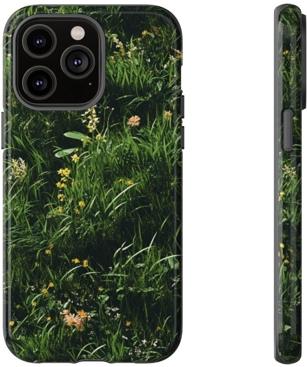 Bloemenweide in Detail – Telefoonhoesje Geschikt voor iPhone 14 Pro Max