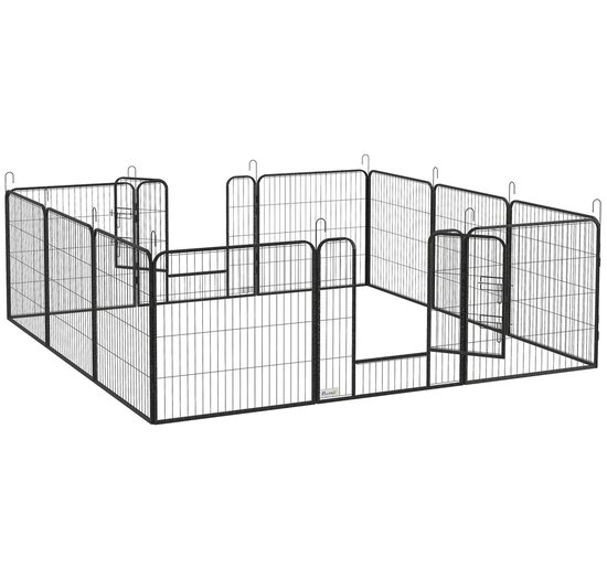 2dekans | Yaheetech Puppyren Met 12 Panelen – Voorzien Van - Knaagdieren en Konijnen | Toebehoren