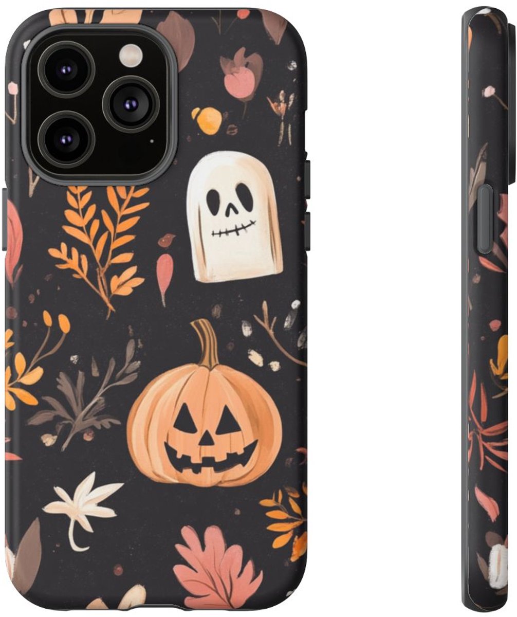 Halloween Pompoen- en Spookmotief – Telefoonhoesje Geschikt voor iPhone 14 Pro Max