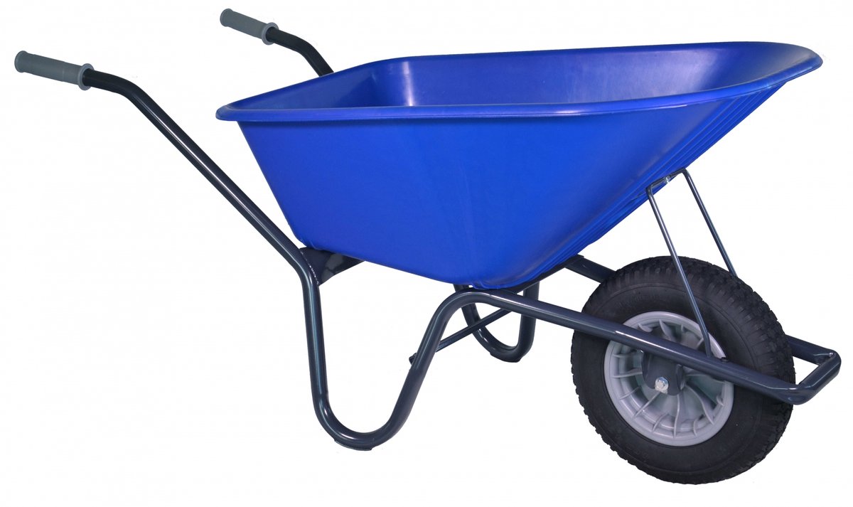 Bol.com Hummer klus tuinkruiwagen 100L gecoat blauw aanbieding