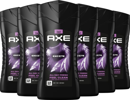 Gel douche Axe Excite For Men - 6 x 250 ml - Value Pack