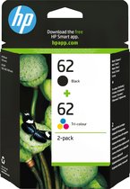 HP 62 pack de 2 cartouches authentiques d'encre noire / trois couleurs