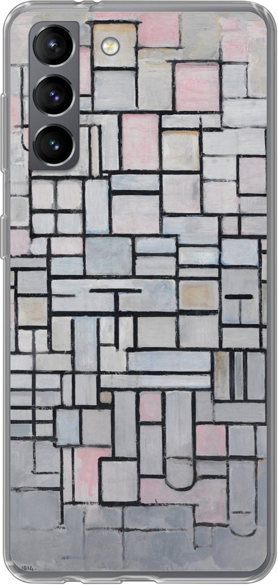 Telefoonhoesje Geschikt voor Samsung Galaxy S21 hoesje - Compositie 6 - Piet Mondriaan - Siliconen Telefoonhoesje Telefoonhoesje