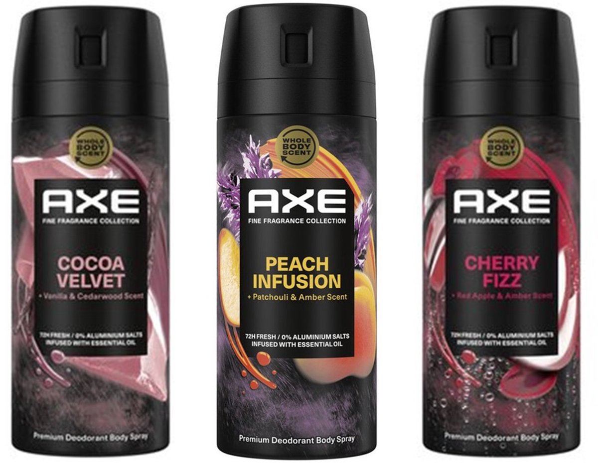 AXE Fine Fragrance Deo Spray - Cherry Fizz & Cocoa Velvet & Peach Infusion