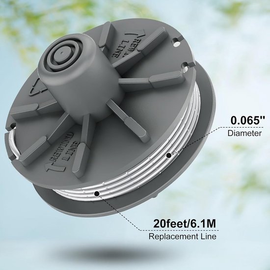6 stuks - Geschikt voor Gardena grasmaaier - Grasmaaier accessoires - Spoel - Grasmaaier spoel - Grijs - 61*37mm - Geschikt voor Gardena 5307-20 spoel - Graskoord en graskop spoel van Merkloos	 — afbeelding 5