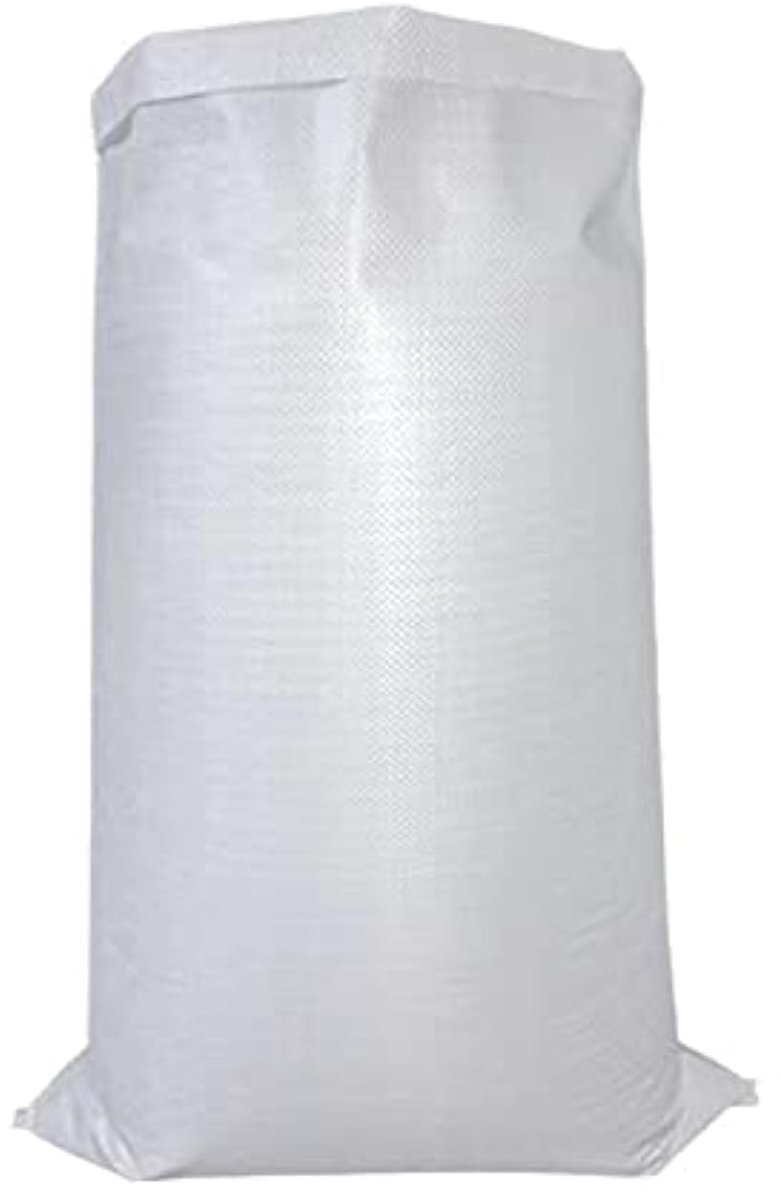 Grote Geweven Afvalzakken - Stevig - Voor Puin, Bouwafval en Tuinafval - Wit - 60 x 100 cm - 10 stuks