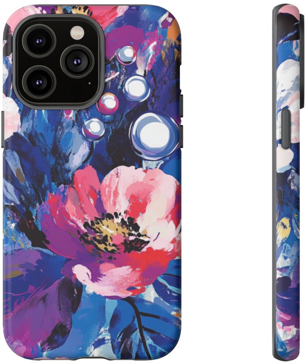 Kleurrijk Abstract Bloemenmotief – Telefoonhoesje Geschikt voor iPhone 14 Pro Max