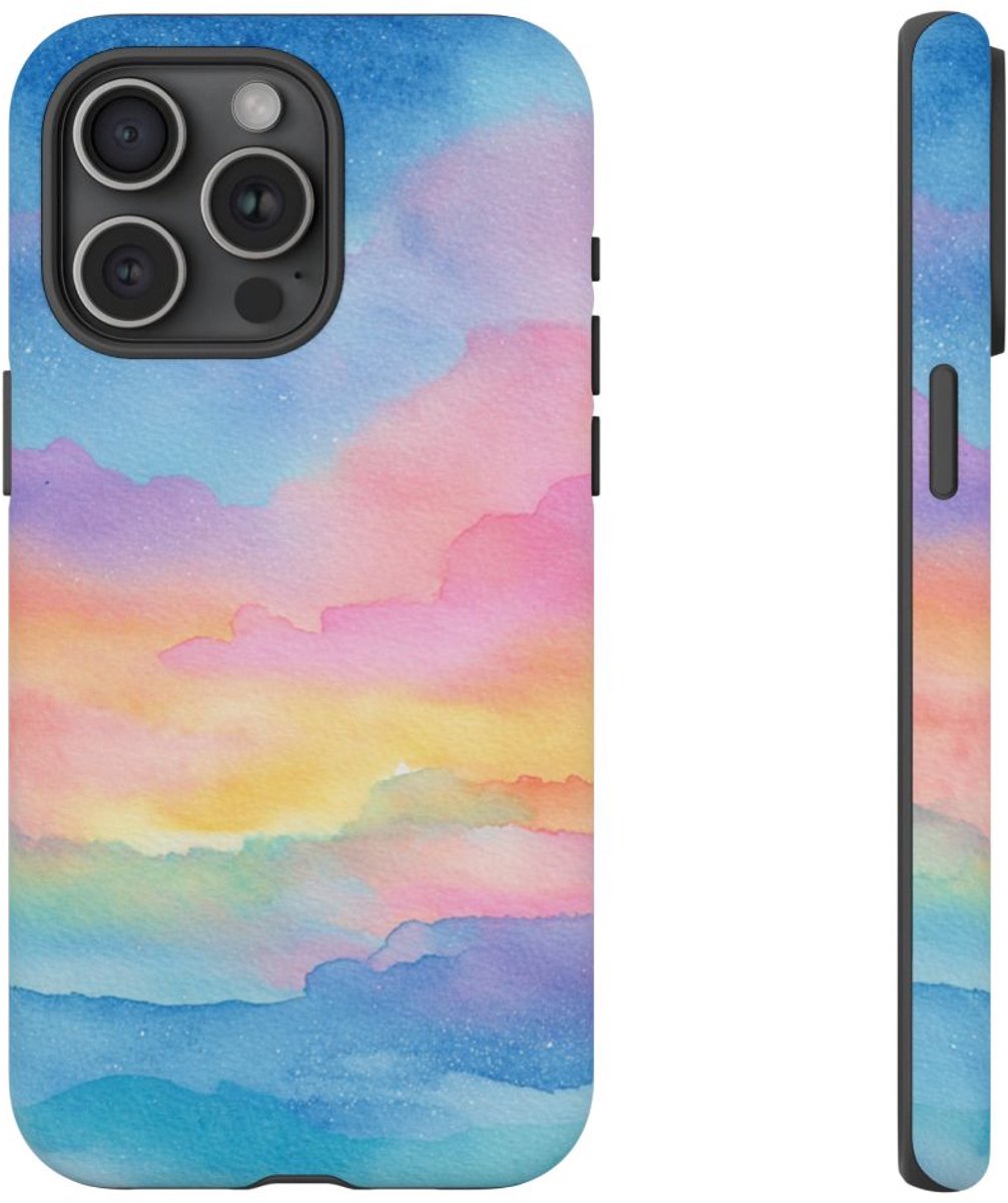 Ocean Aquarel Look – Telefoonhoesje Geschikt voor iPhone 15 Pro Max