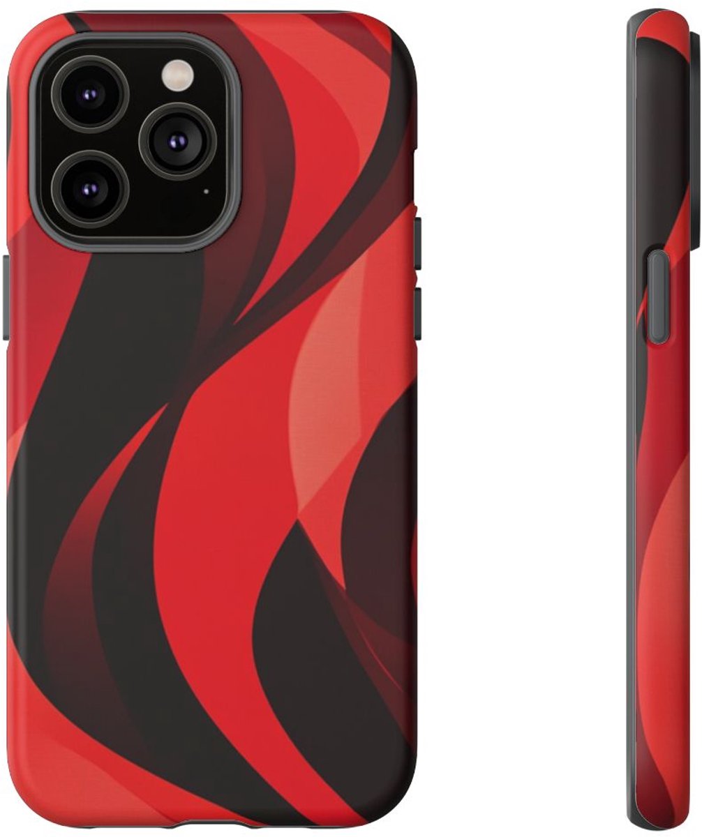 Moderne Rode Golfpatroon – Telefoonhoesje Geschikt voor iPhone 14 Pro Max