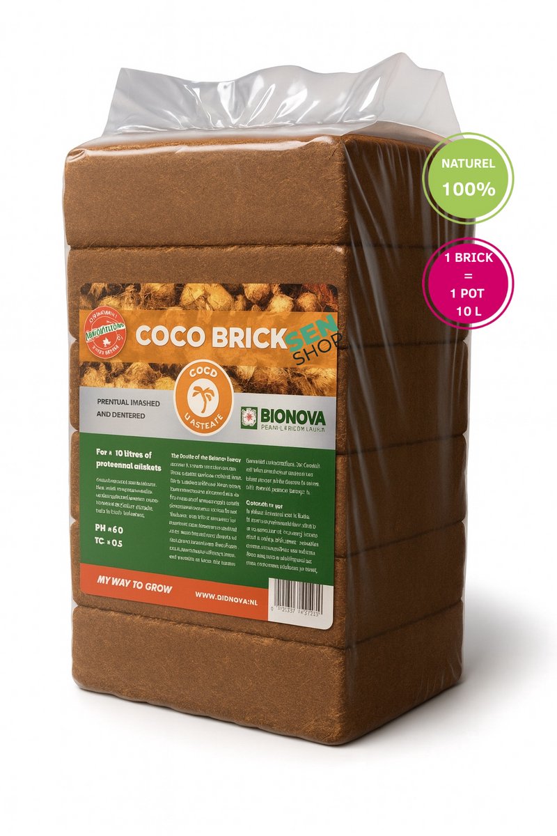 Cocos Aarde, Cocos Bricks, kokos, kokos bricks, kokos blokken, cocos substraat,Bio nova cocos bricks,cocos, 60 Liter, cocos potgrond, potgrond, Cocos 100% natuurlijk, maximale opbrengst