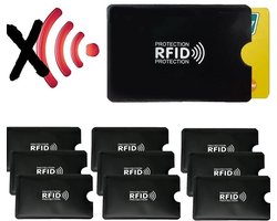 10x RFID Beschermhoesjes - RFID Kaarthouders - RFID Bankpas beschermer - Creditcardhoes - NFC-blokkering - Anti-Skimming - Bescherm jezelf tegen Pin Pas Fraude - Creditcardhouder Anti Skim - 9.2*6.2cm - Voor creditcards en bankkaarten - Zwart