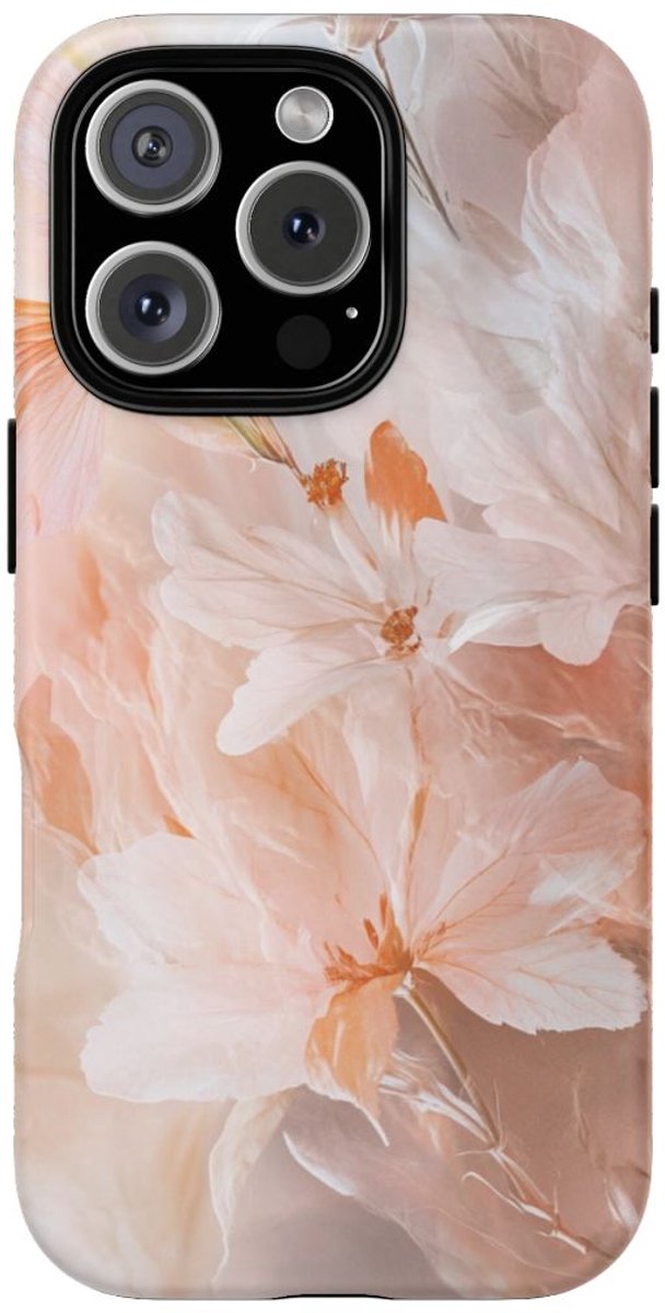 Zachte Roze Bloemen in Dromerig Design – Telefoonhoesje Geschikt voor iPhone 16 Pro