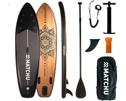 Matchu - SUP board - REFURBISHED - Hout/Mandala - Stand up paddle board - 320x81x15 - Opblaasbaar