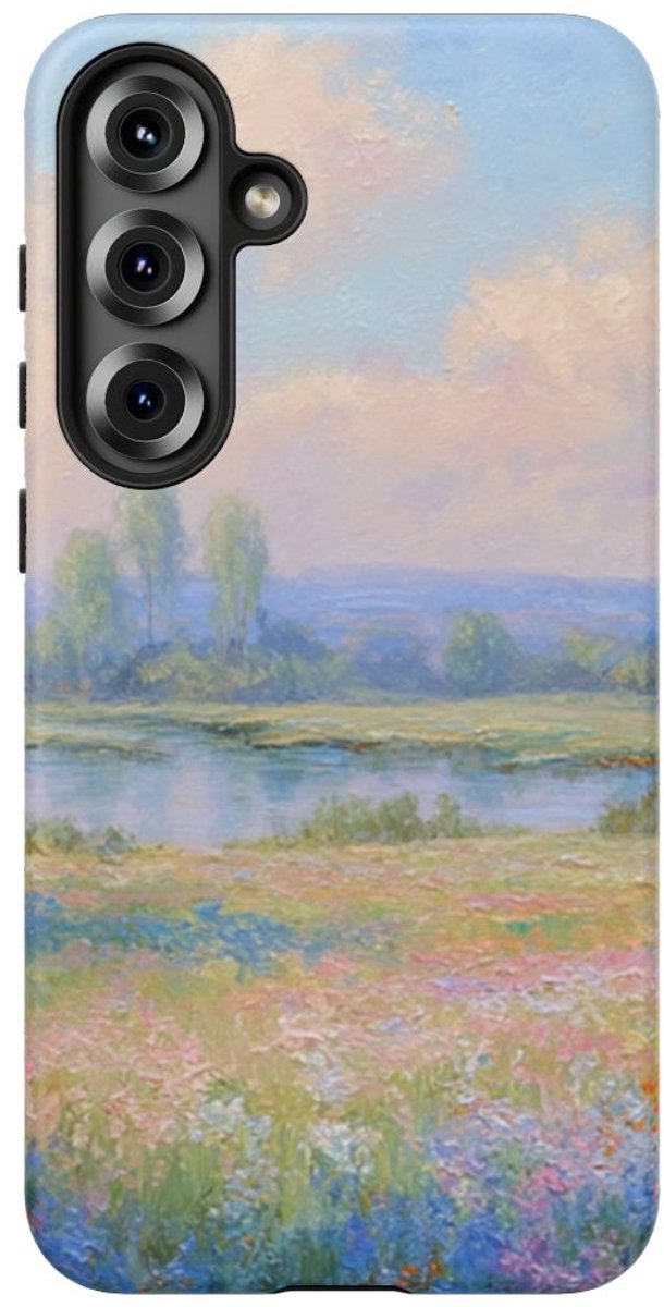 Lentelandschap met Kersenbloesem – Telefoonhoesje Geschikt voor Galaxy S25 Plus