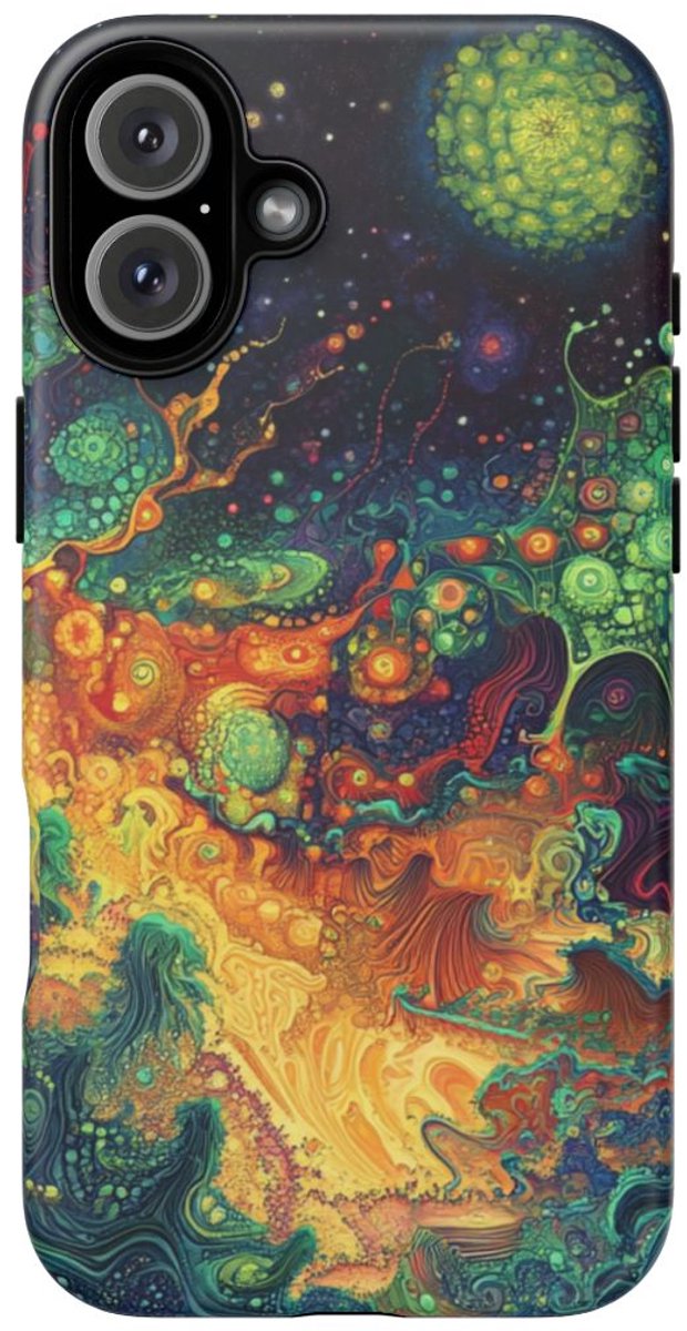 Kleurrijk Abstract Fractaalpatroon – Telefoonhoesje Geschikt voor iPhone 16 Plus