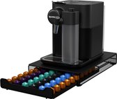 Porte-capsule KitchenBrothers avec un tiroir - Support à capsules et pads de café expresso - 60 capsules - Acier inoxydable - Noir
