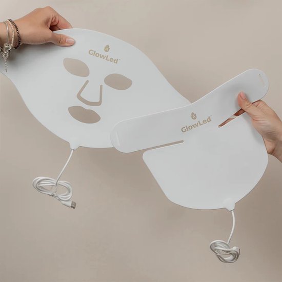 Foto: Glowled 2 0 lichttherapie hals decollet led huidverzorging led light therapy infraroodtherapie collageen booster anti aging huidversteviger draadloos 7 kleuren led inclusief nir