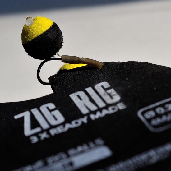Carp Whisperer - Zig Rigs kant en klaar - 3 stuks - Zwart/Geel van Carp Whisperer — afbeelding 3