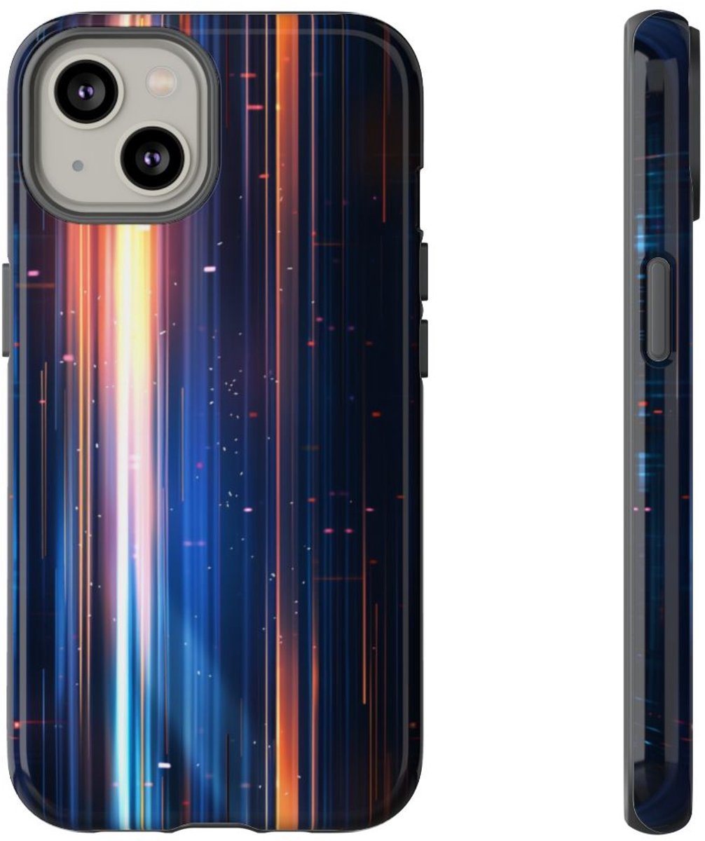 Verticale Lichtstralen in Abstract Ontwerp – Telefoonhoesje Geschikt voor iPhone 14