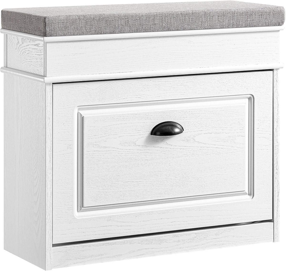 SoBuy FSR82-K-WG Schoenenkast entreebank – schoenenbank met toiletzitting en schoenenopber