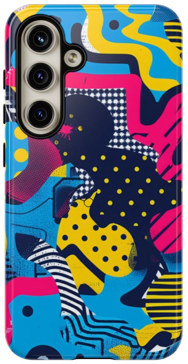 Vrolijk Abstract Geometrisch Patroon – Telefoonhoesje Geschikt voor Samsung Galaxy S24