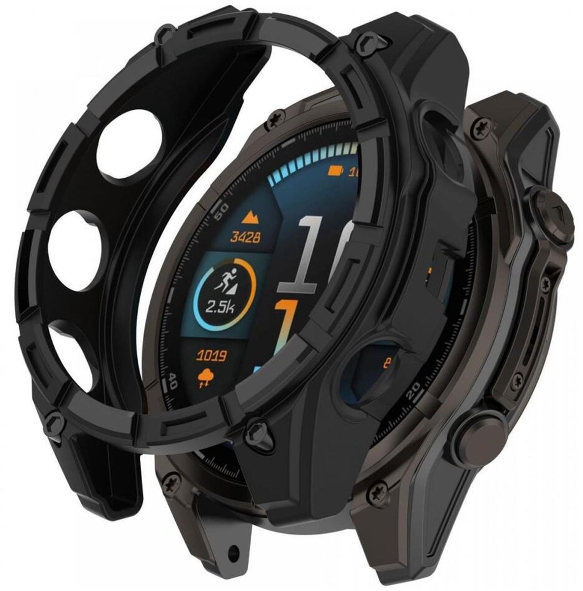 Garmin Fenix 8 51mm Hoesje - TPU Bumper Case - Zwart