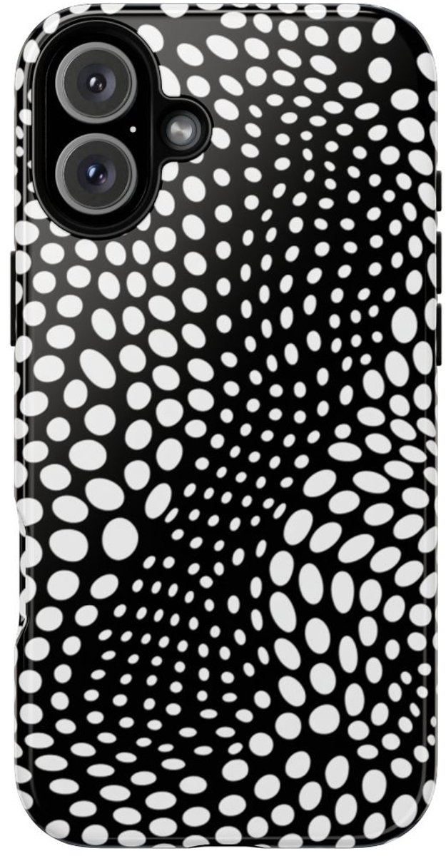 Zwart-Wit Optische Illusie Patroon – Telefoonhoesje Geschikt voor iPhone 16 Plus