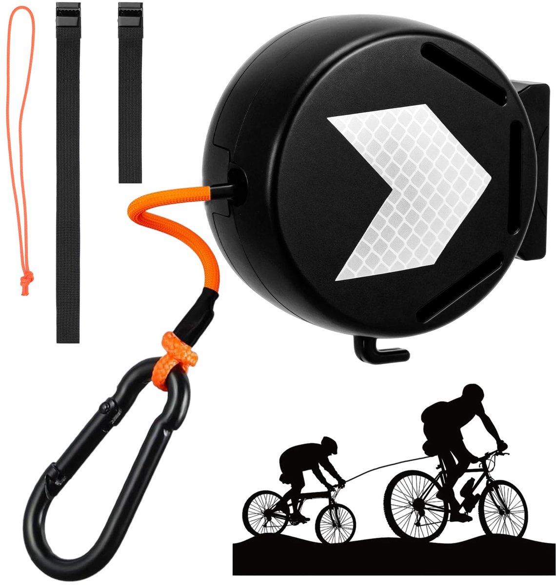 Fiets Sleepkabel - Intrekbaar - Geschikt voor alle Sturen - Voor Kinderfietsen, E-Bikes en Mountainbikes - 2 Meter - 120 kg Draagvermogen