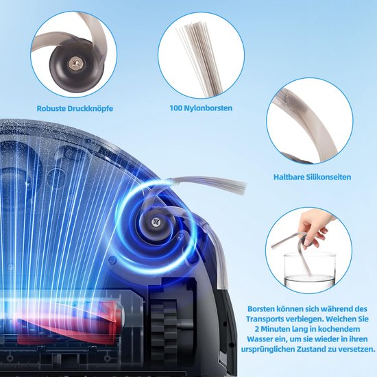 Aspirateur Robot Pour Roborock Qrevo Curve/P20 Pro, Brosses Latérales