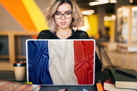 Sticker pour ordinateur portable - 15,6 pouces - Gros plan du drapeau de la France