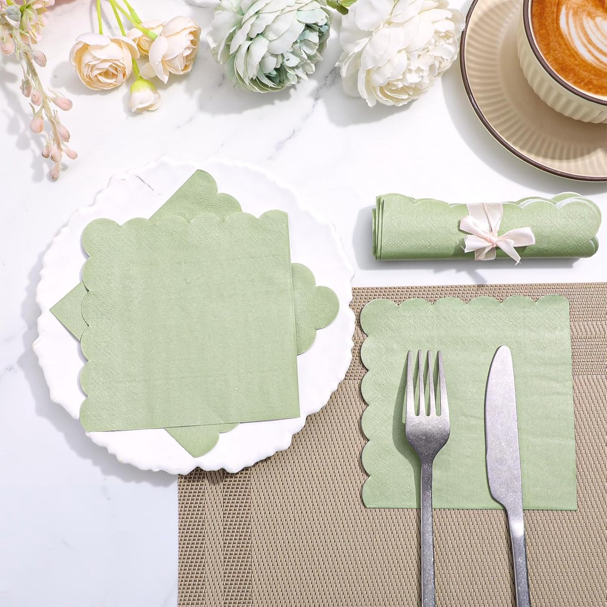 Servetten groen - set van 2 - 40x40 cm