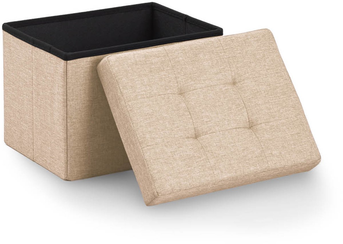 Blumtal Zitbank met Opbergruimte - 41x31x31cm - Hocker met opbergruimte - Beige
