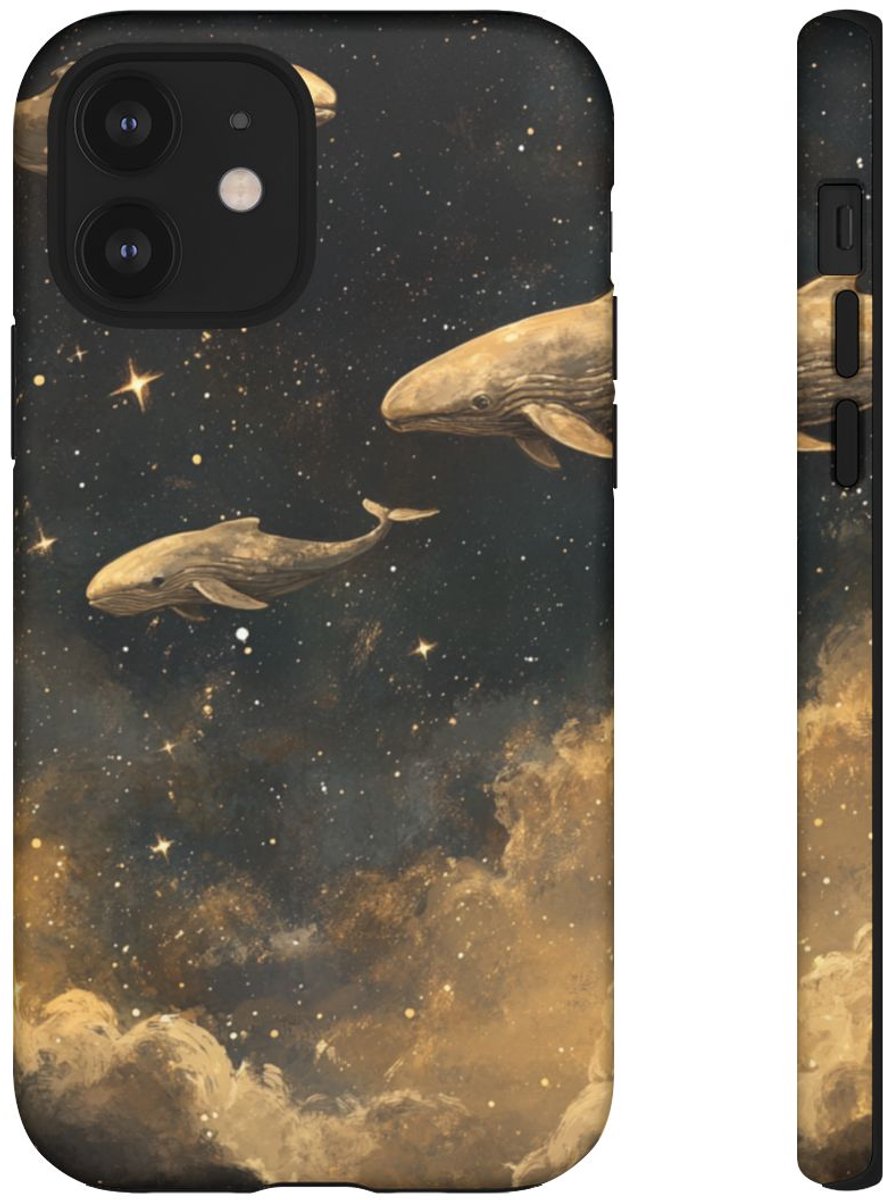 Walvissen in Sterrennacht – Telefoonhoesje Geschikt voor iPhone 12