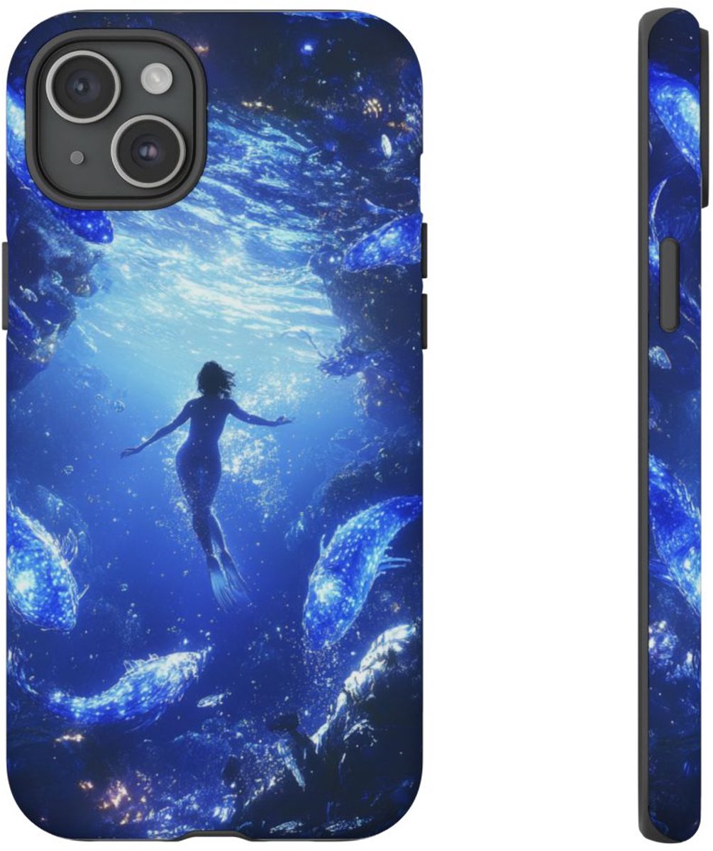 Bioluminescente Onderwaterwereld – Telefoonhoesje Geschikt voor iPhone 15 Plus